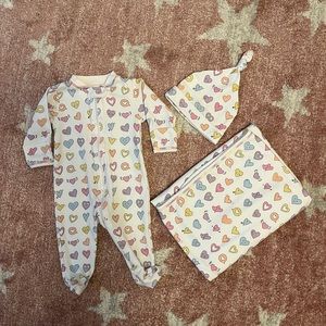 Noomie 3-piece set (footie, hat & blanket), 0-3M